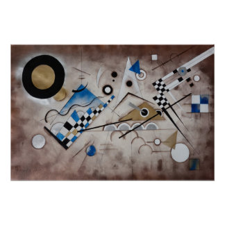 Kandinsky abstract painting mid century modern art poster