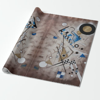 Kandinsky abstract painting mid century modern art wrapping paper