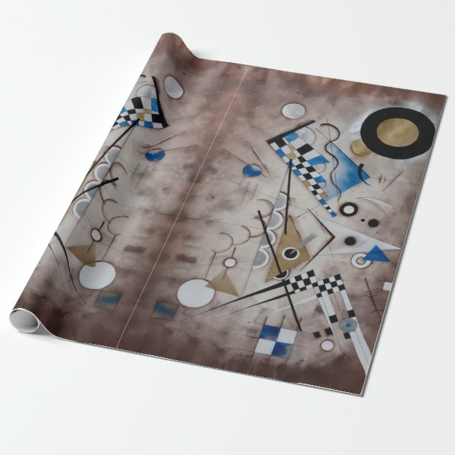 Kandinsky abstract painting mid century modern art wrapping paper (Unrolled)