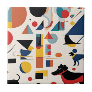 Kandinsky art & Dog lover / Ceramic Tile