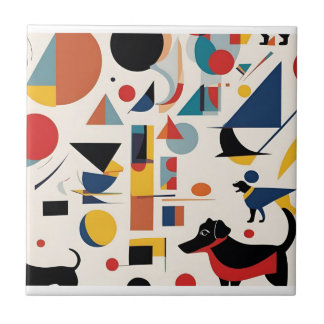 Kandinsky art & Dog lover / Ceramic Tile