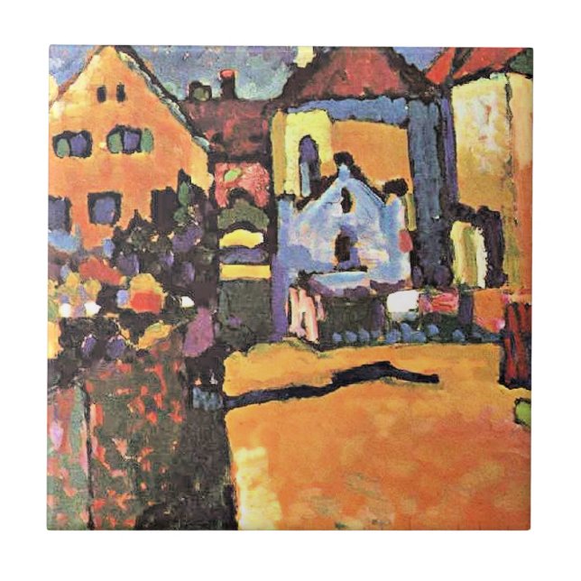 Kandinsky artwork, Grungasse in Murnau, Ceramic Tile (Front)