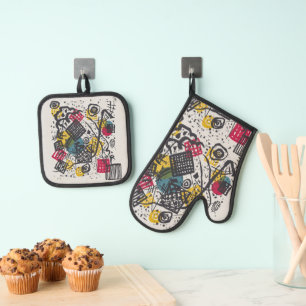 Kandinsky Bauhaus Abstract Geometric Colourful Art Oven Mitt & Pot Holder Set
