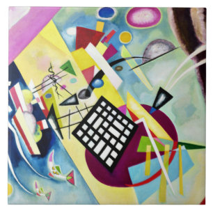 Kandinsky - Black Grid Ceramic Tile
