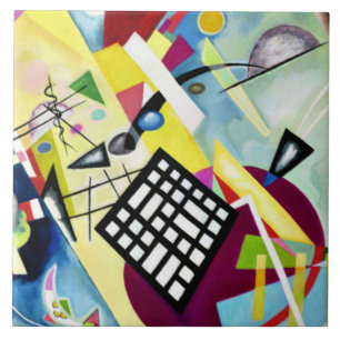 Kandinsky - Black Grid Ceramic Tile