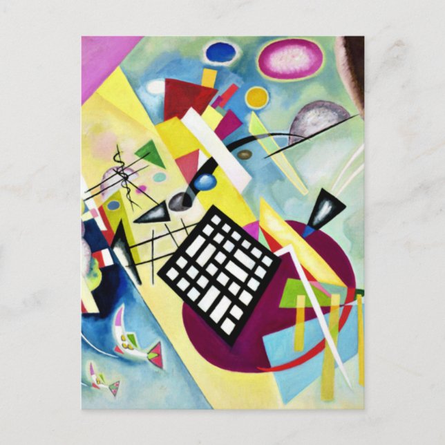 Kandinsky - Black Grid, popular abstract art, Postcard (Front)