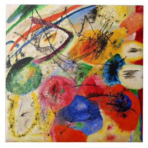 Kandinsky - Black Lines Ceramic Tile