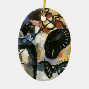Kandinsky Black Spot Abstract Artwork Ceramic Tree Decoration