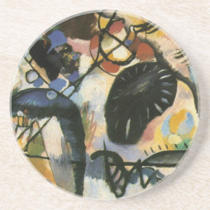 Kandinsky Black Spot Abstract Artwork Coaster