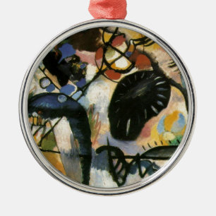 Kandinsky Black Spot Abstract Artwork Metal Tree Decoration