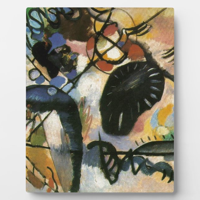 Kandinsky Black Spot Abstract Artwork Plaque (Front)
