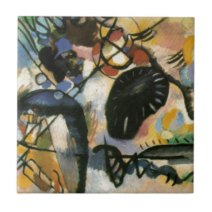Kandinsky Black Spot Abstract Artwork Tile