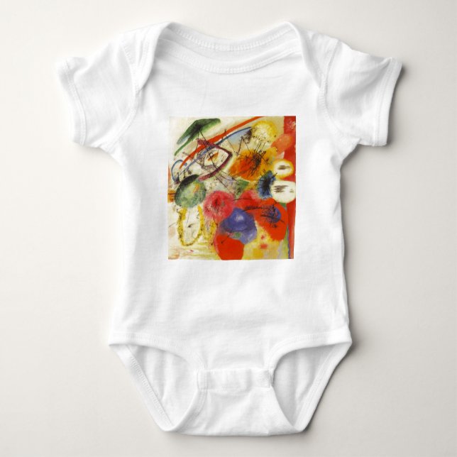 Kandinsky Black Strokes Abstract Painting Baby Bodysuit (Front)