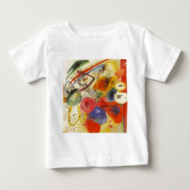 Kandinsky Black Strokes Abstract Painting Baby T-Shirt (Front)
