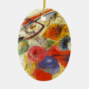 Kandinsky Black Strokes Abstract Painting Ceramic Ornament