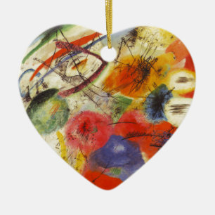 Kandinsky Black Strokes Abstract Painting Ceramic Tree Decoration