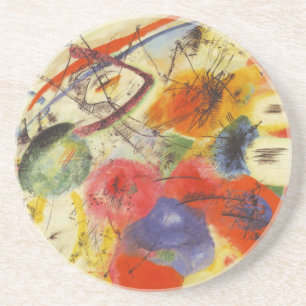 Kandinsky Black Strokes Abstract Painting Coaster