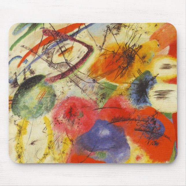 Kandinsky Black Strokes Abstract Painting Mouse Pad (Front)