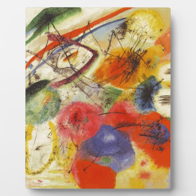 Kandinsky Black Strokes Abstract Painting Plaque (Front)