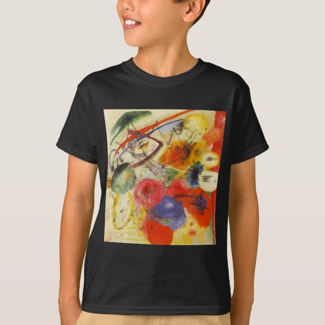 Kandinsky Black Strokes Abstract Painting T-Shirt (Front)