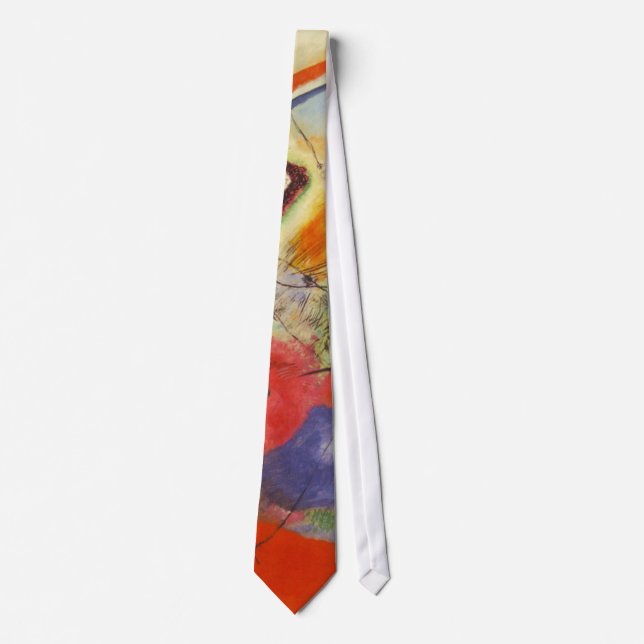 Kandinsky Black Strokes Abstract Painting Tie (Front)
