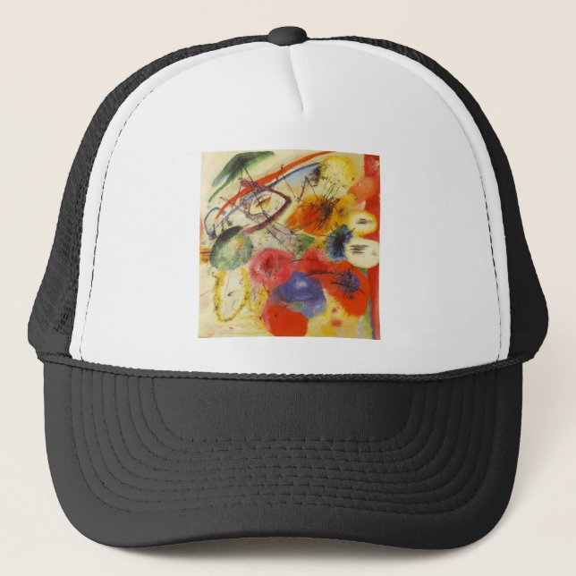 Kandinsky Black Strokes Abstract Painting Trucker Hat (Front)