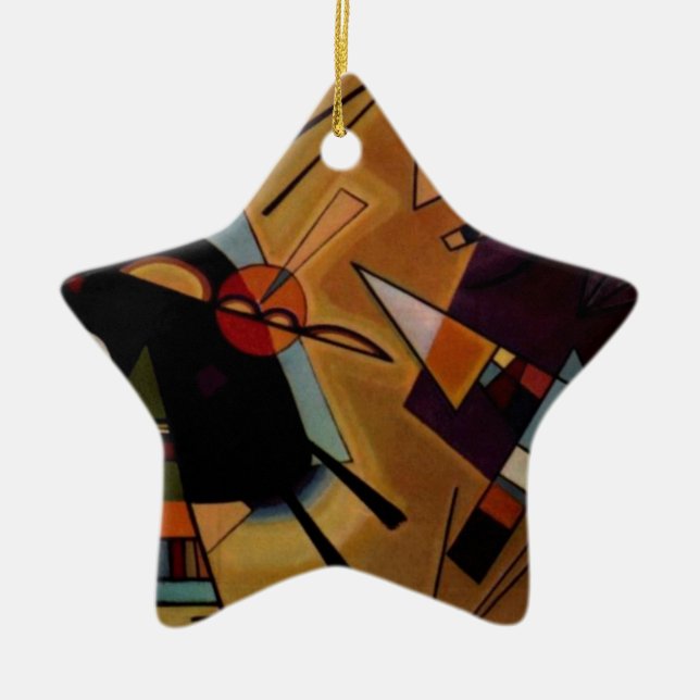 Kandinsky Black Violet Ceramic Tree Decoration (Front)