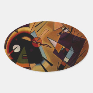 Kandinsky Black Violet Oval Sticker