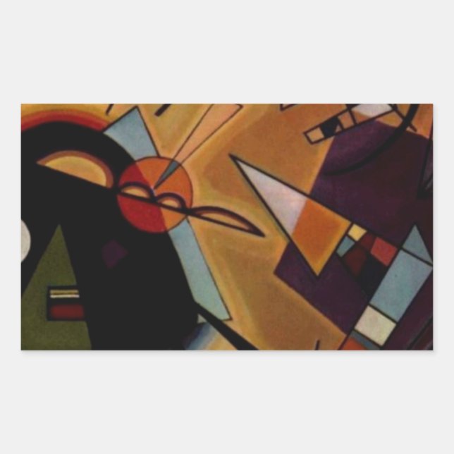 Kandinsky Black Violet Rectangular Sticker (Front)