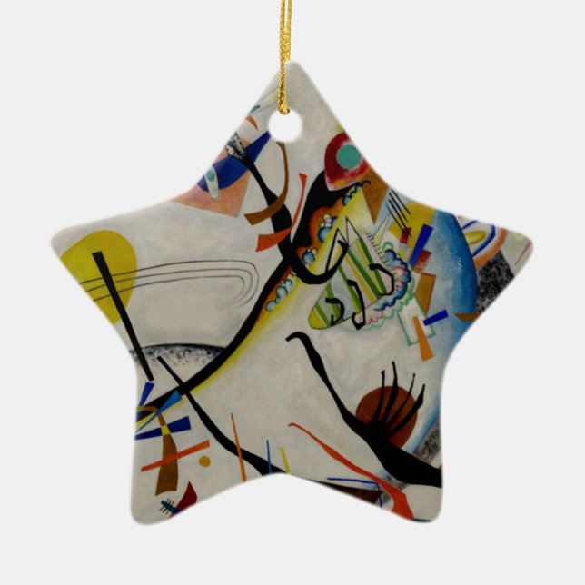Kandinsky Blue Segment Ceramic Ornament (Front)