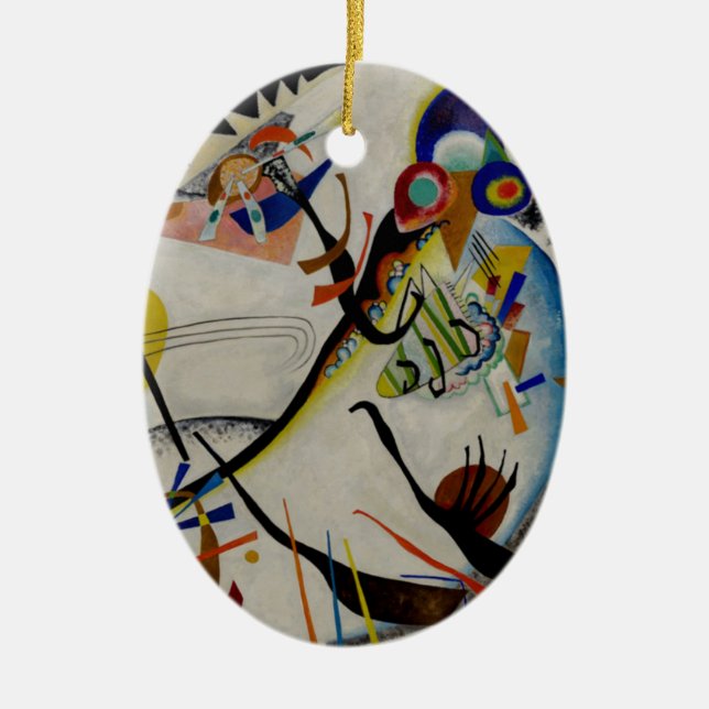 Kandinsky Blue Segment Ceramic Tree Decoration (Front)