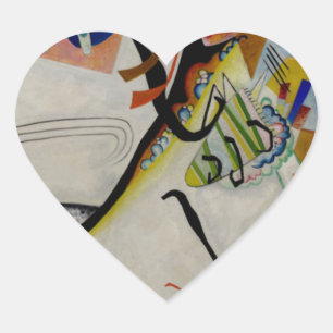 Kandinsky Blue Segment Heart Sticker