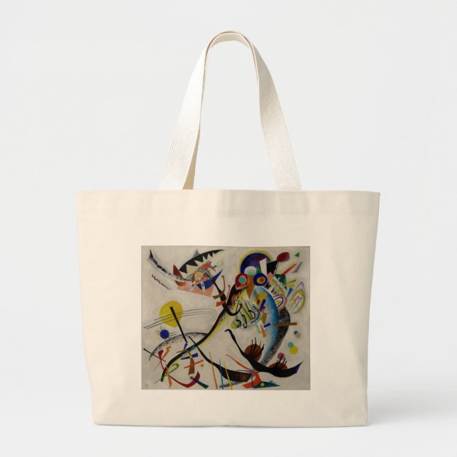 Kandinsky Blue Segment Large Tote Bag (Front)