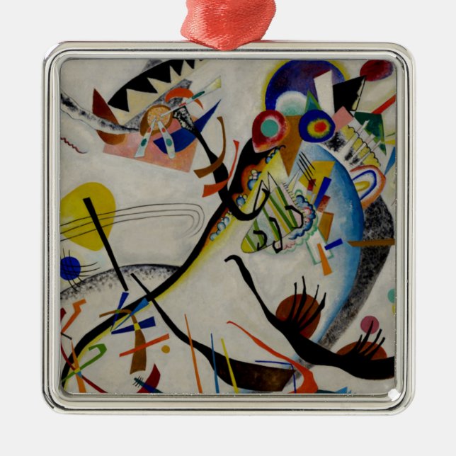 Kandinsky Blue Segment Metal Ornament (Front)