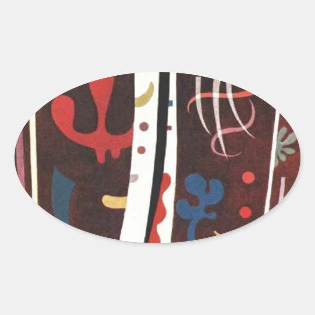 Kandinsky Brown with Supplement Abstract Oval Sticker (Front)