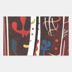 Kandinsky Brown with Supplement Abstract Rectangular Sticker