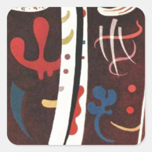 Kandinsky Brown with Supplement Abstract Square Sticker