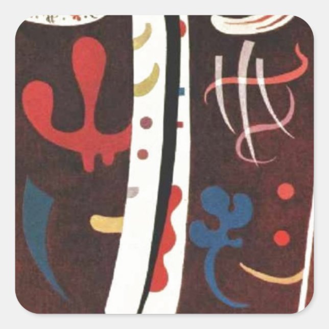 Kandinsky Brown with Supplement Abstract Square Sticker (Front)