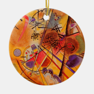 Kandinsky Brown Yellow Red Blue Ceramic Ornament
