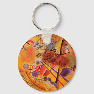 Kandinsky Brown Yellow Red Blue Key Ring