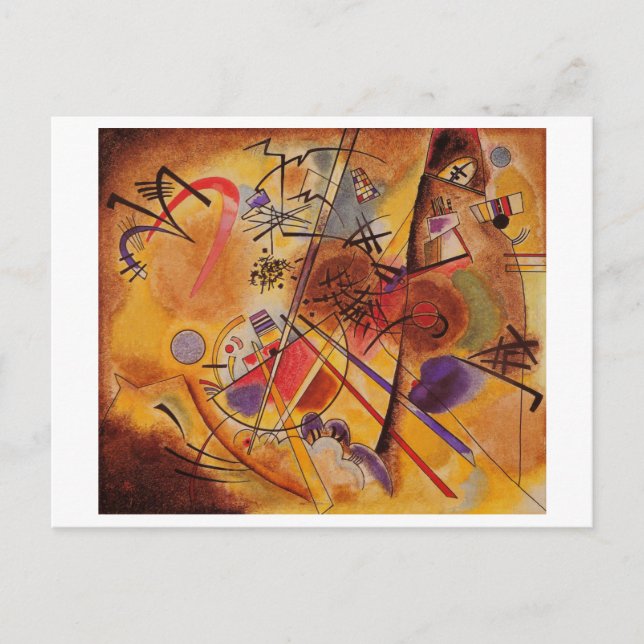 Kandinsky Brown Yellow Red Blue Postcard (Front)