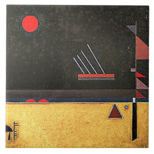 Kandinsky - Brownish, abstract art, Ceramic Tile