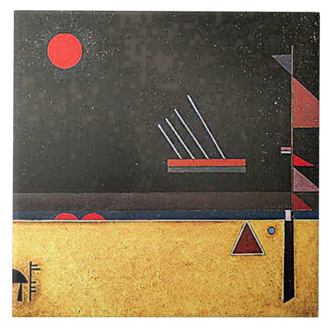 Kandinsky - Brownish, abstract art, Ceramic Tile (Front)