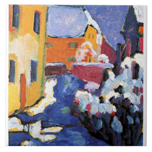 Kandinsky - Cemetery and Vicarage in Kochel Ceramic Tile
