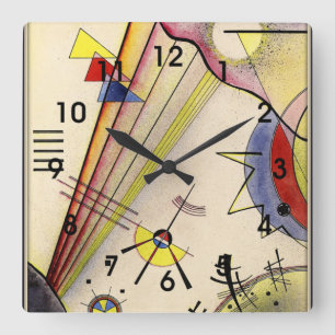 Kandinsky - Clear Connection, abstract art Square Wall Clock