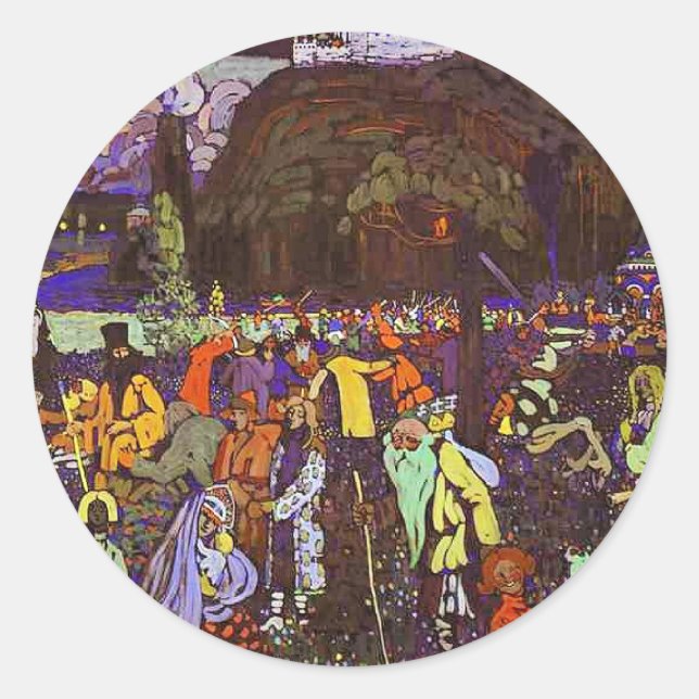 Kandinsky - Colourful Life, Classic Round Sticker (Front)