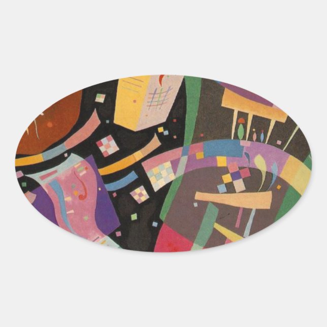 Kandinsky Composition 10 Abstract Painting Oval Sticker (Front)