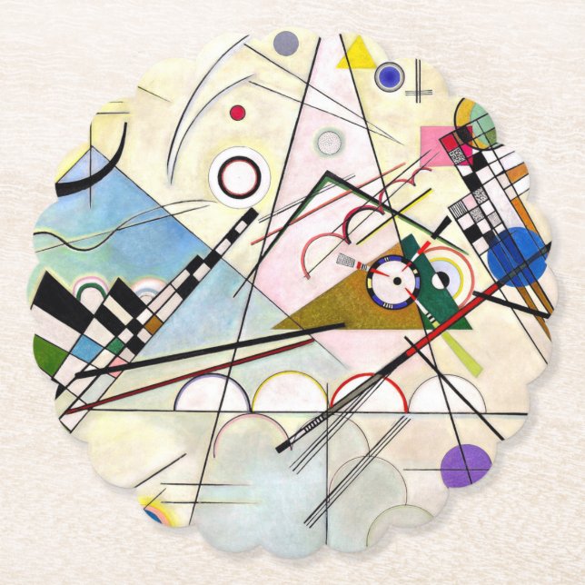 Kandinsky Composition 8 Paper Coaster (Front)