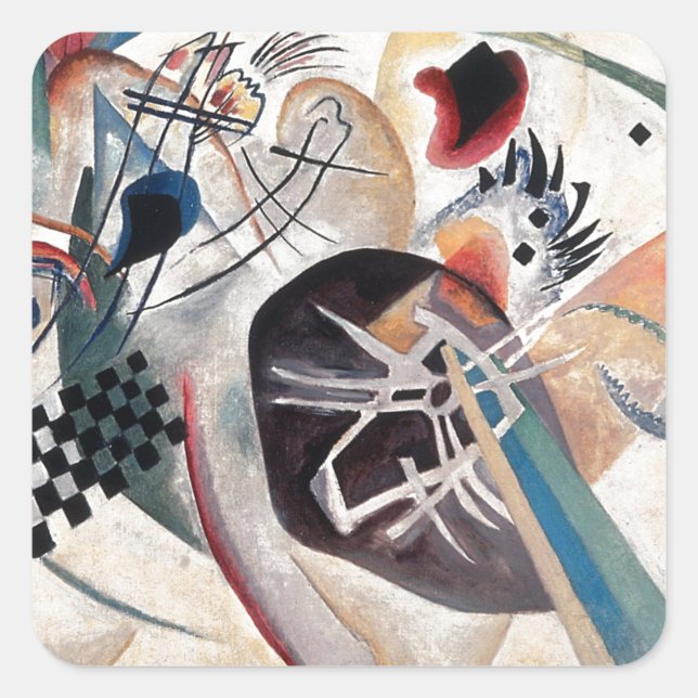 Kandinsky Composition Abstract Square Sticker (Front)