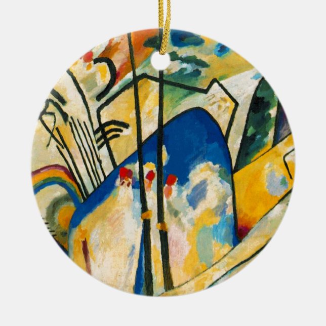 Kandinsky Composition IV Ceramic Tree Decoration (Front)